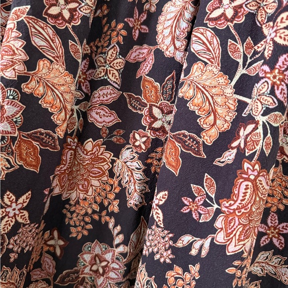 Marine Layer Lola Warm Floral Puff Sleeve Midi Dress Small - Picture 6 of 9